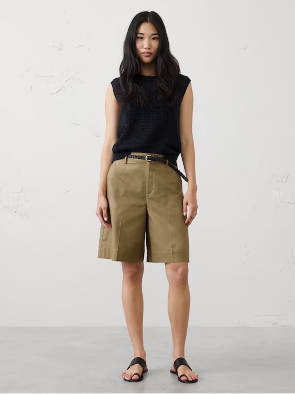 Banana Republic High Rise Twill Bermuda Shorts